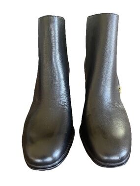 Isola Black Leather Ankle Boots